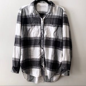 Athleta Black & White Lumberjill Flannel Shirt